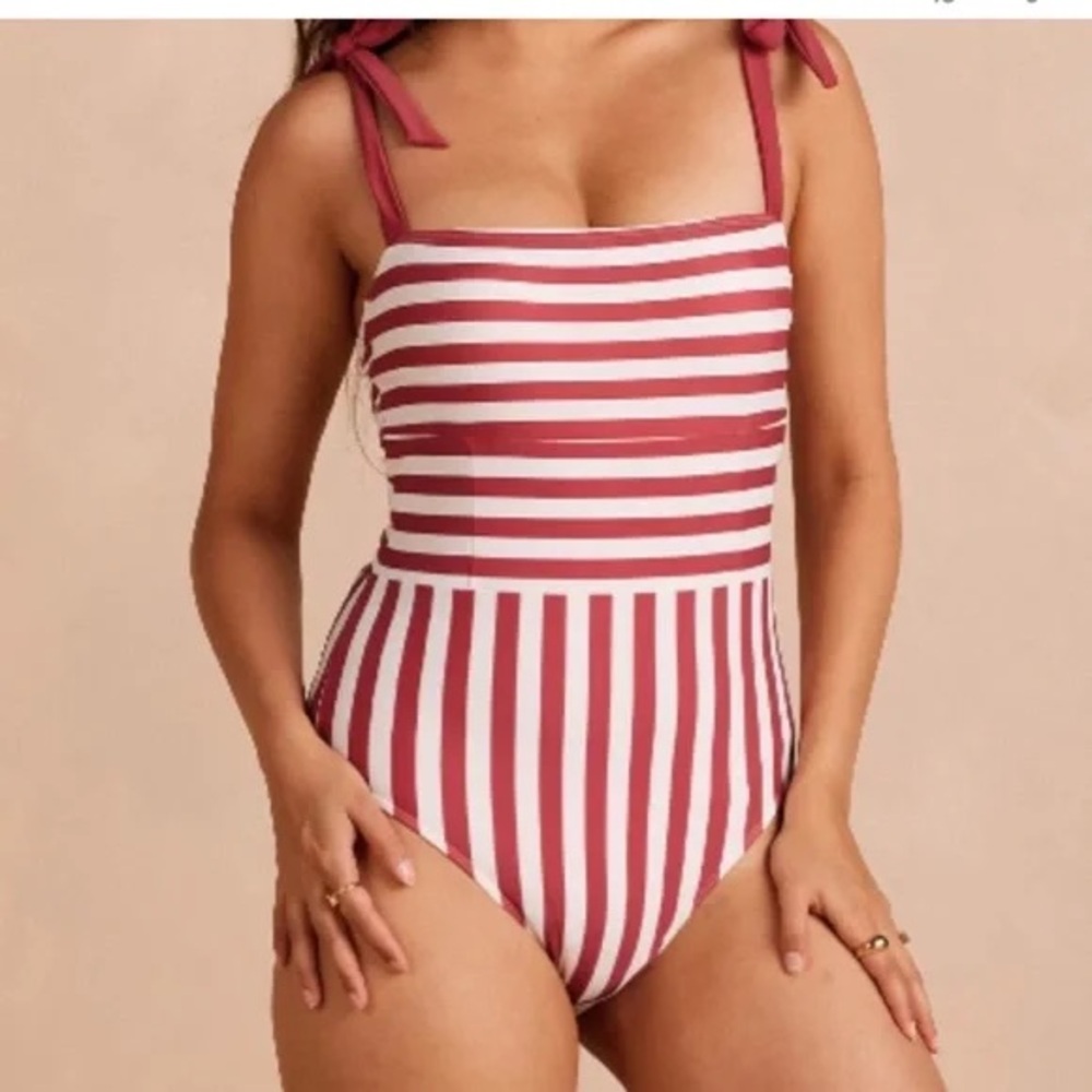 Summersalt Oasis Tie stripe one-piece.  New with tags!